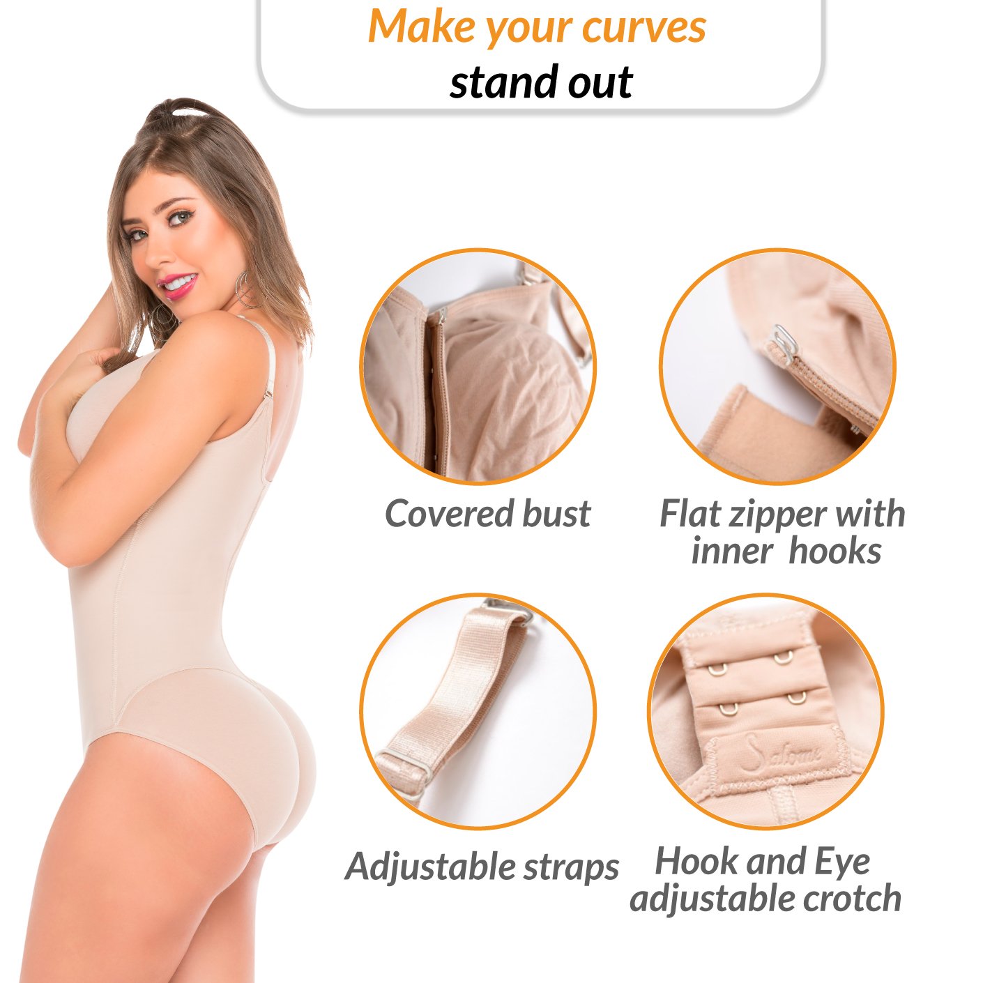 Hiphugger Butt Lifter Bodysuits With Bra