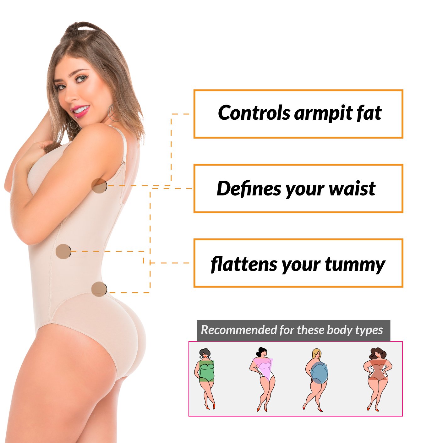 Hiphugger Butt Lifter Bodysuits With Bra