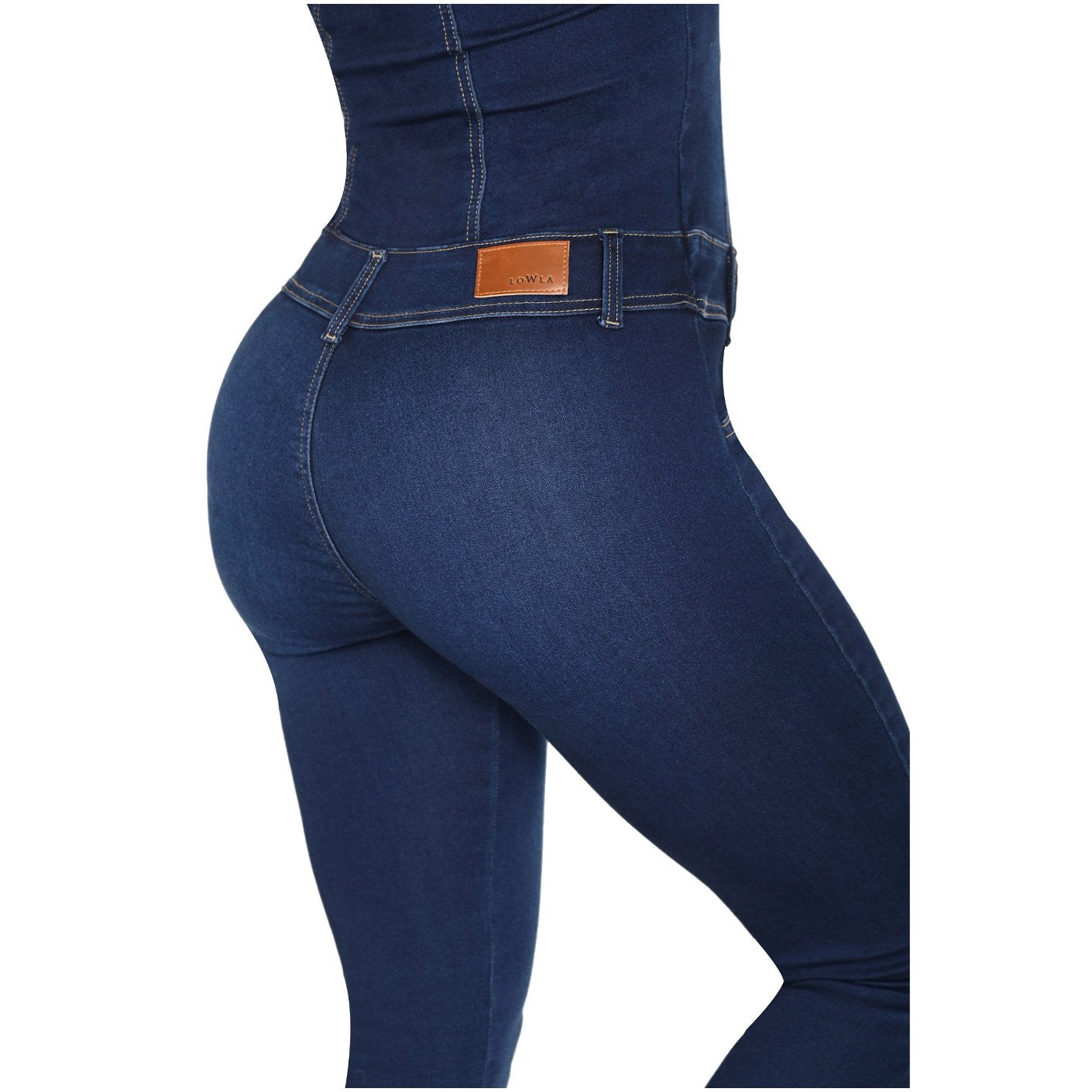 Lifting Effect Denim Skinny Jumpsuit