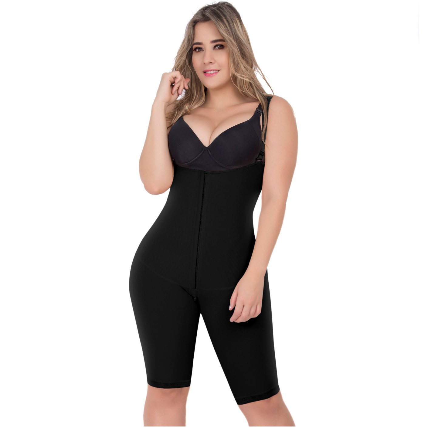 Open Bust Knee Length High Back Bodysuits