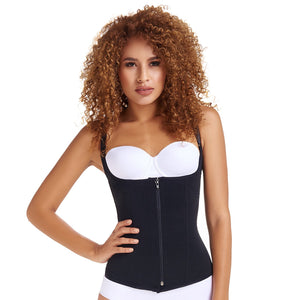 Zipper Waist Shaper Cincher With Straps