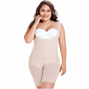 Fajas MariaE FU104 | Postsurgical Body Shaper for Daily Use | Open Bust & Mid-thigh - Pal Negocio