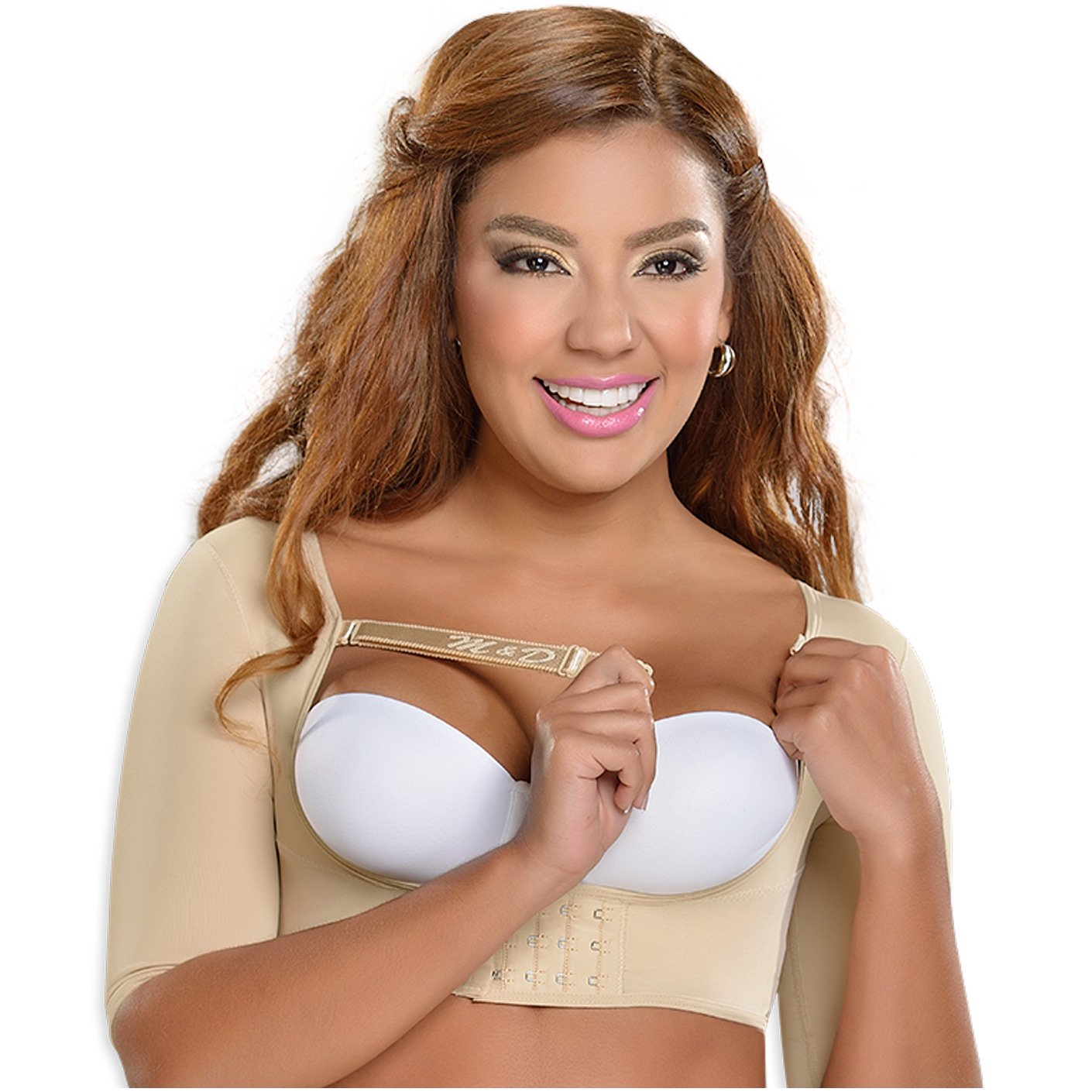 Fajas MYD 0004 Compression Vest Surgical Bra with Implant Stabilizer and Sleeves / Powernet Chaleco - Pal Negocio