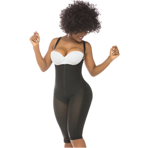 Fajas Salome 0515 | Open-Bust Postpartum Bodysuit | Knee Length Full Body Shaper for Women | Powernet - Pal Negocio