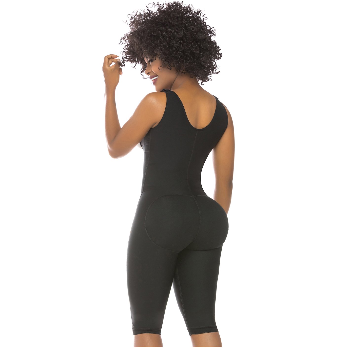 Fajas Salome 0517 | Post Surgery Stage 1 Butt Lifter Full Bodysuit | Open Bust Knee Length Body Shaper for Women | Powernet - Pal Negocio