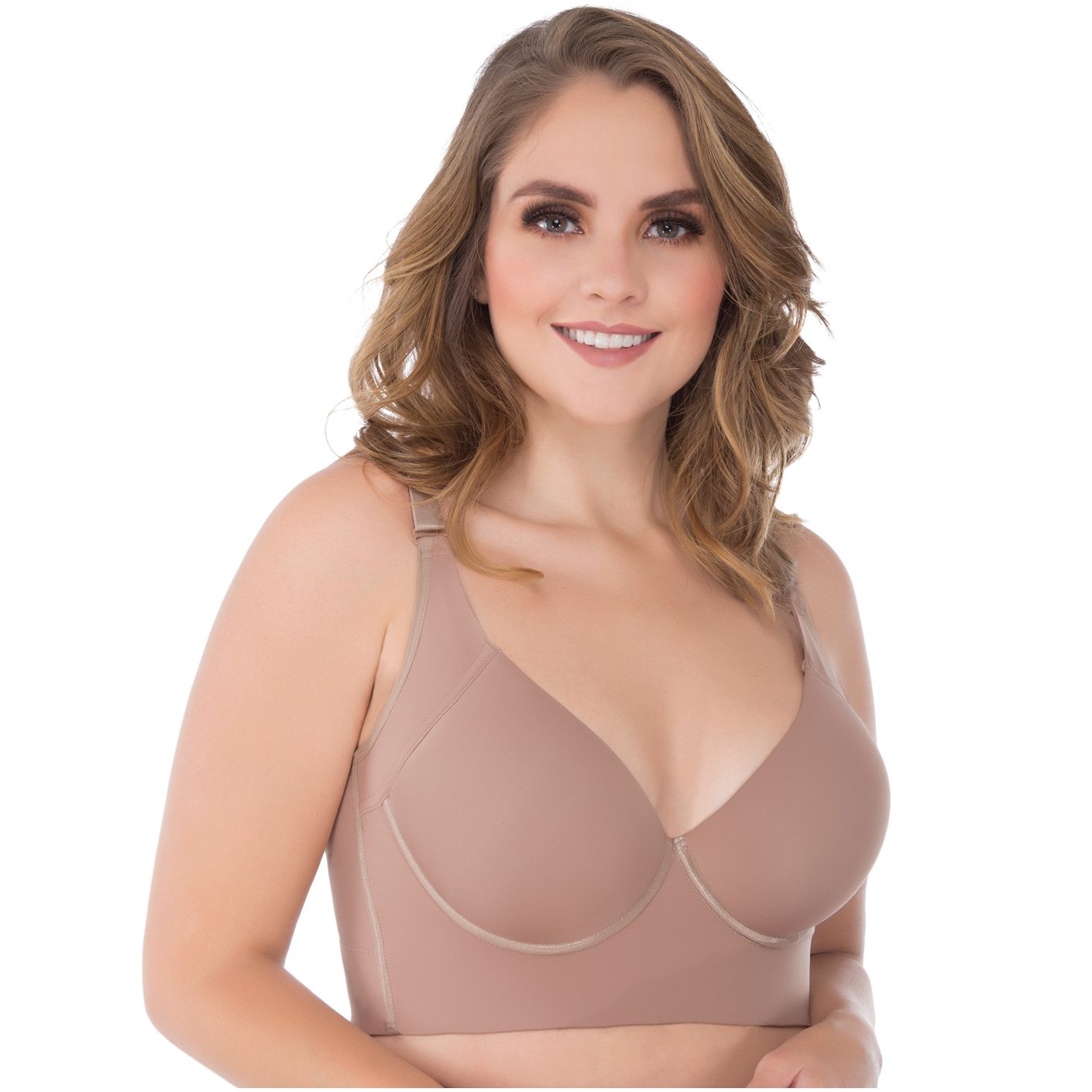 UPLADY 8034 FIRM CONTROL STRAPLESS BRA FOR WOMEN (Size: 36DD/L, Color:  Cocoa)